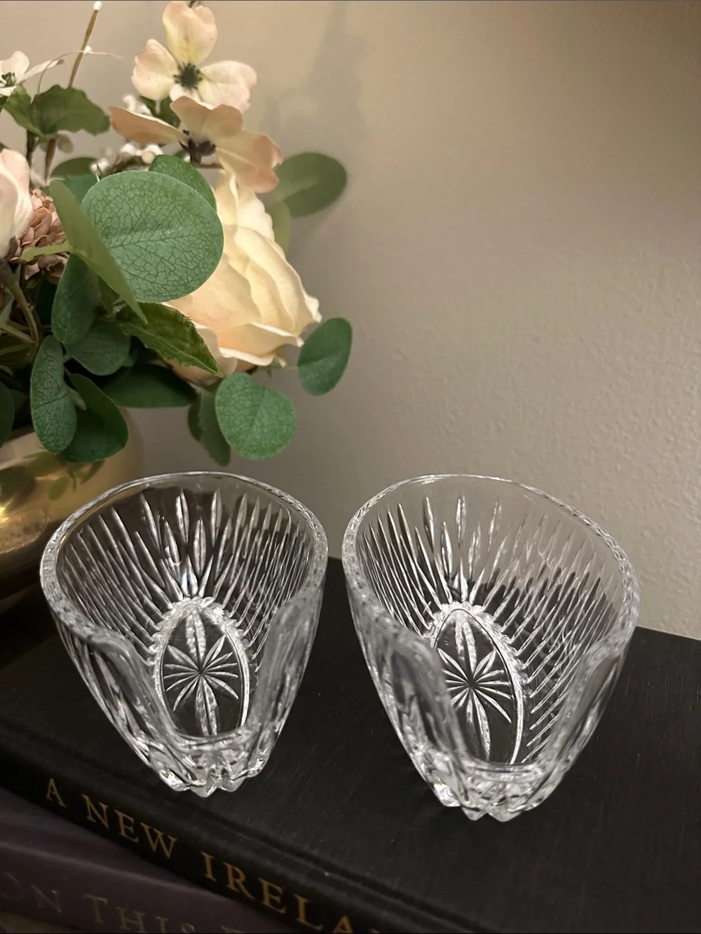Princess House Royal Highlights Crystal Spoon & Fork Holders - Set of 2